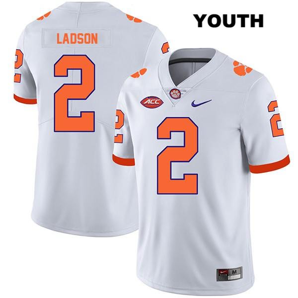 Youth Clemson Tigers #2 Frank Ladson Jr. Stitched White Legend Authentic Nike NCAA College Football Jersey DPS7646OF